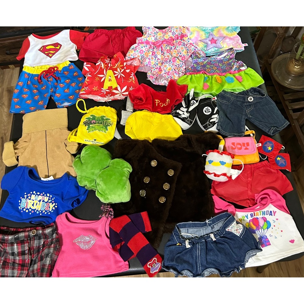 Build-A-Bear Clothes Clothing Accessory Lot Bundle Random Assorted Superman Pooh